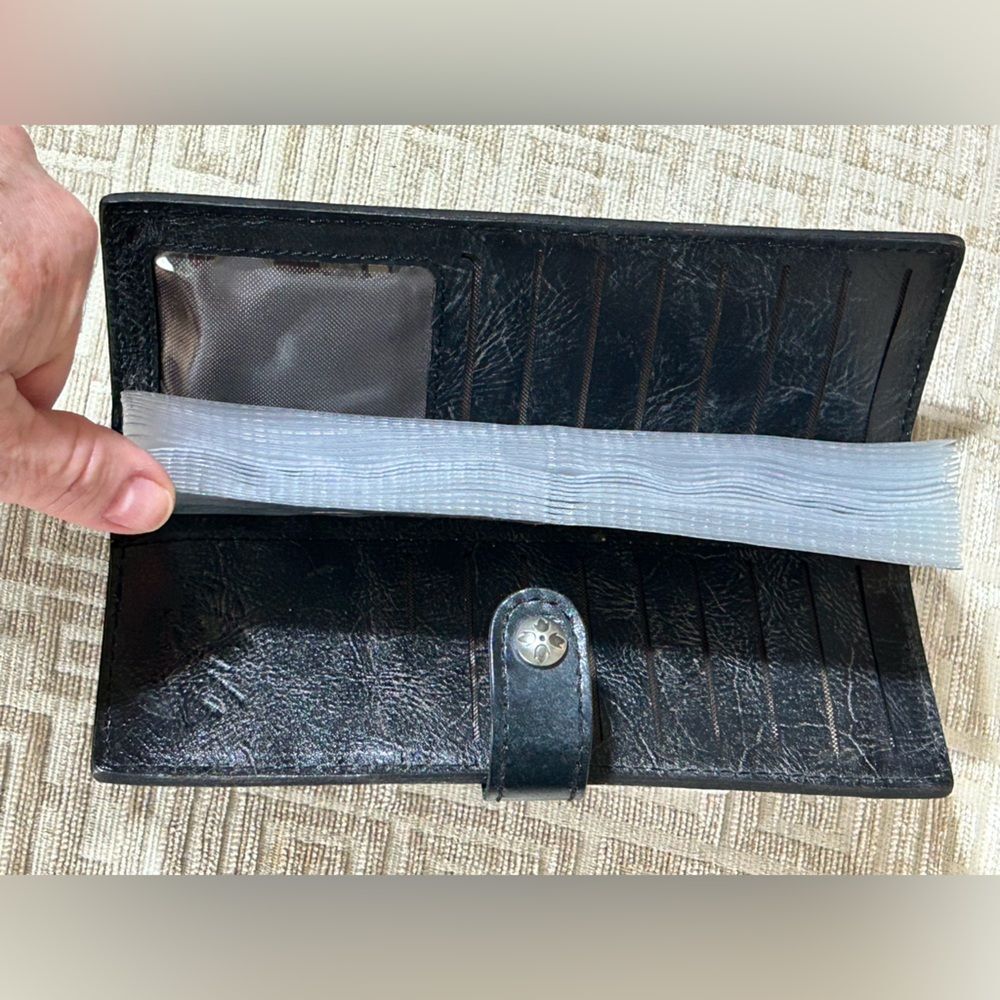 Patricia Nash Marotta Card Holder Wallet Style Hand tooled Black - Picture 5 of 10